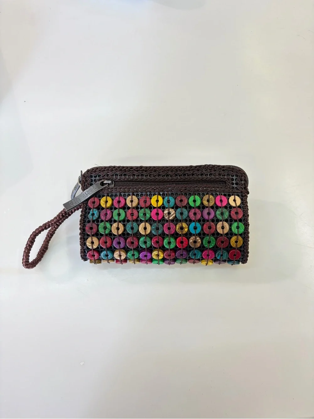 Puerto Rico Colorful Woven Beaded Wristlet Purse Boho Artisan
